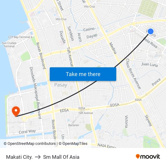 Makati City. to Sm Mall Of Asia map