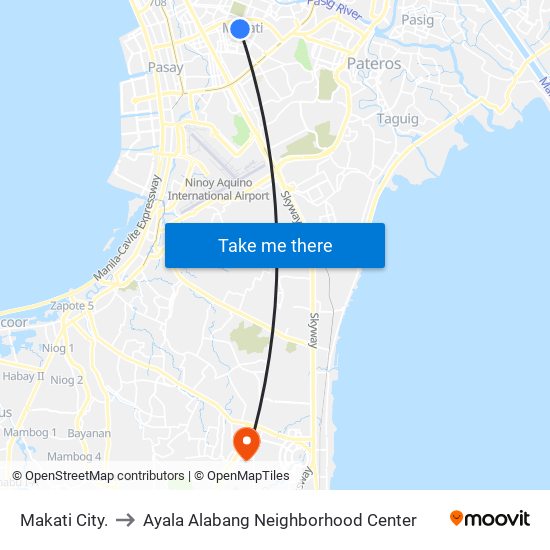 Makati City. to Ayala Alabang Neighborhood Center map