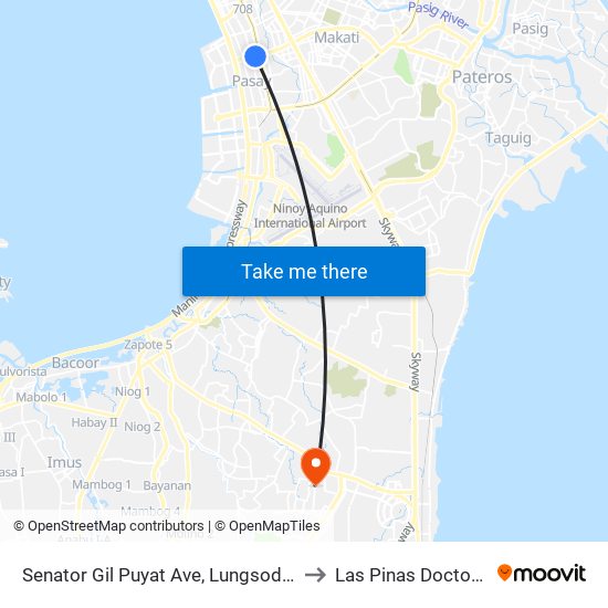 Senator Gil Puyat Ave, Lungsod Ng Pasay, Manila to Las Pinas Doctors Hospital map