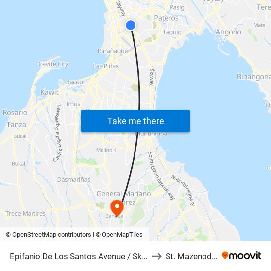 Epifanio De Los Santos Avenue / Skyway , Lungsod Ng Makati, Manila to St. Mazenod Hospital, Inc. map