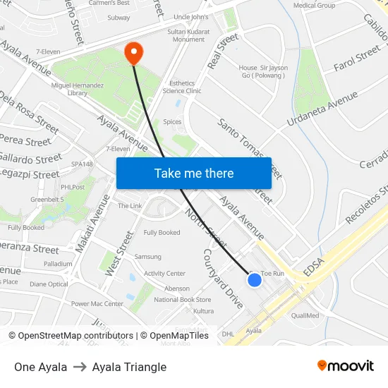 One Ayala to Ayala Triangle map