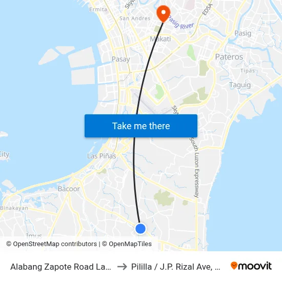 Intersection In Rizal Alabang Zapote Road Las Piñas City Manila to Pililla / J.P. Rizal Ave ...