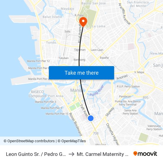 Leon Guinto Sr. / Pedro Gil Intersection, Manila to Mt. Carmel Maternity And Children's Clinic map