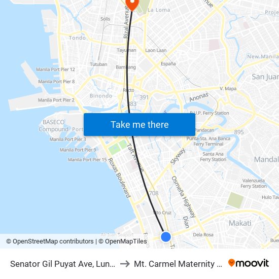 Senator Gil Puyat Ave, Lungsod Ng Pasay, Manila to Mt. Carmel Maternity And Children's Clinic map