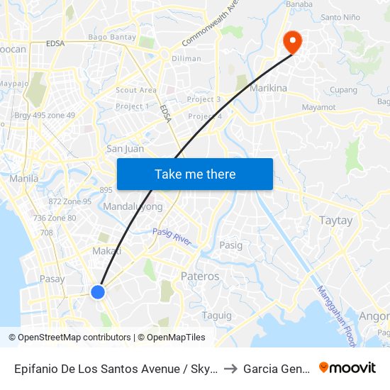 Epifanio De Los Santos Avenue / Skyway , Lungsod Ng Makati, Manila to Garcia General Hospital map