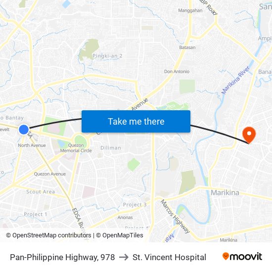 Pan-Philippine Highway, 978 to St. Vincent Hospital map