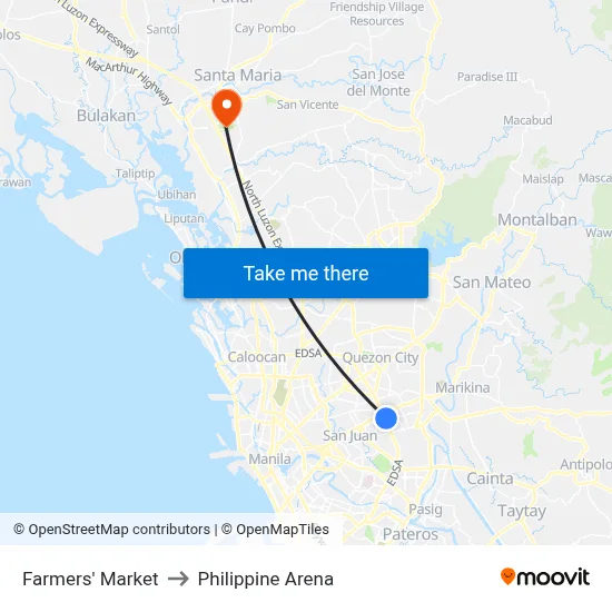 Farmers' Market to Philippine Arena map