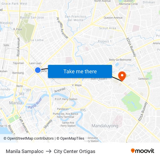 Manila Sampaloc to Manila Sampaloc map