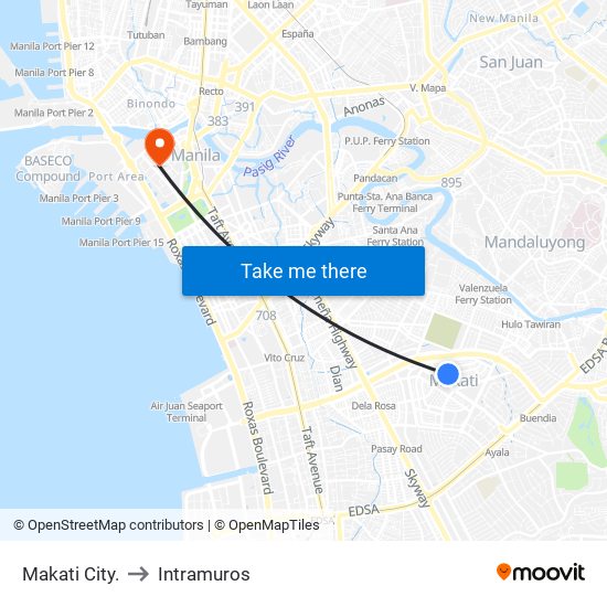 Makati City. to Intramuros map