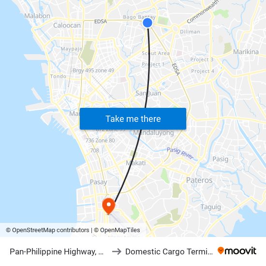 Pan-Philippine Highway, 978 to Domestic Cargo Terminal map