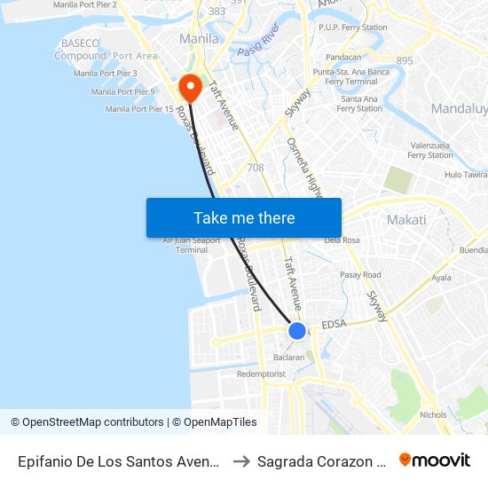 Epifanio De Los Santos Avenue, Lungsod Ng Pasay to Sagrada Corazon Medical Center map