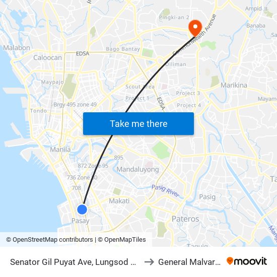 Senator Gil Puyat Ave, Lungsod Ng Pasay, Manila to General Malvar Hospital map