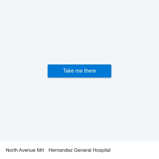 North Avenue Mrt to Hernandez General Hospital map