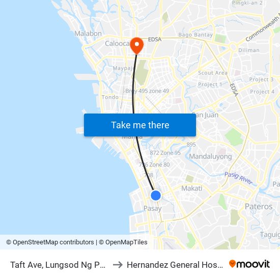 Taft Ave, Lungsod Ng Pasay to Hernandez General Hospital map