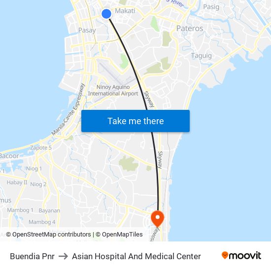 Buendia Pnr to Asian Hospital And Medical Center map