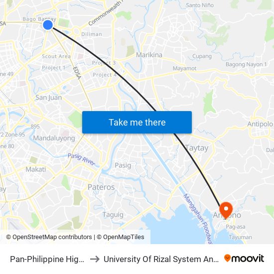 Pan-Philippine Highway, 978 to University Of Rizal System Angono Campus map