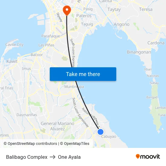 Balibago Complex to One Ayala map