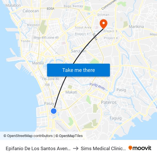 Epifanio De Los Santos Avenue, Lungsod Ng Pasay to Sims Medical Clinic And Laboratory map