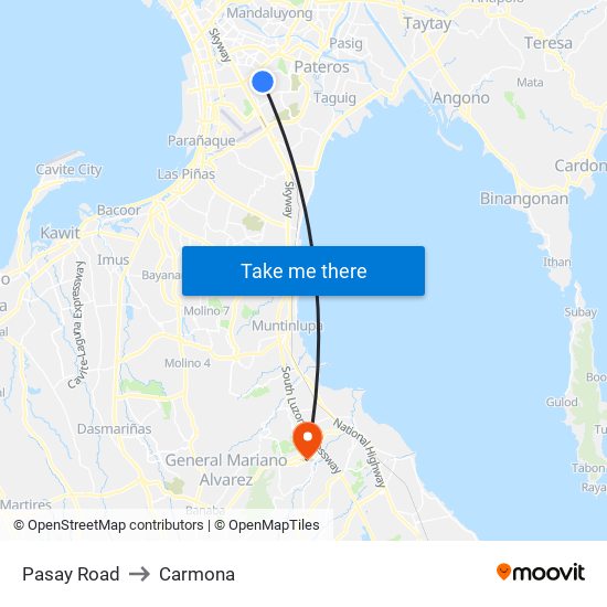 Pasay Road to Carmona map