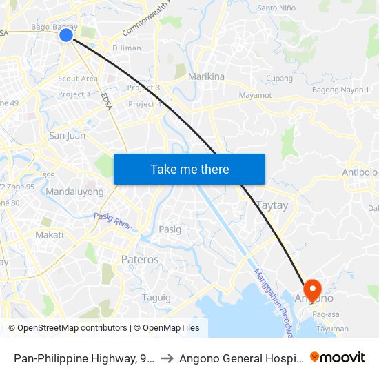 Pan-Philippine Highway, 978 to Angono General Hospital map