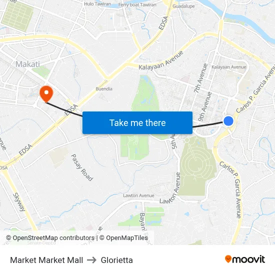 Market Market Mall to Glorietta map