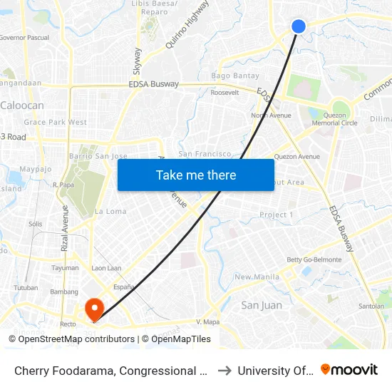 Cherry Foodarama, Congressional Avenue, Quezon City to University Of the East map