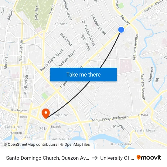 Santo Domingo Church, Quezon Avenue, Quezon City to University Of the East map