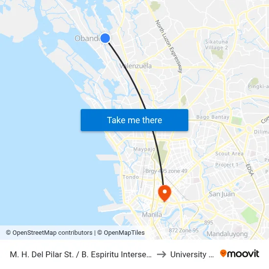 M. H. Del Pilar St. / B. Espiritu Intersection, Mabolo, Valenzuela City to University Of the East map
