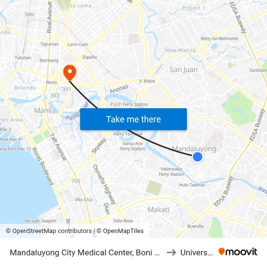 Mandaluyong City Medical Center, Boni Ave / Sto Rosario Intersection, Mandaluyong City, Manila to University Of the East map
