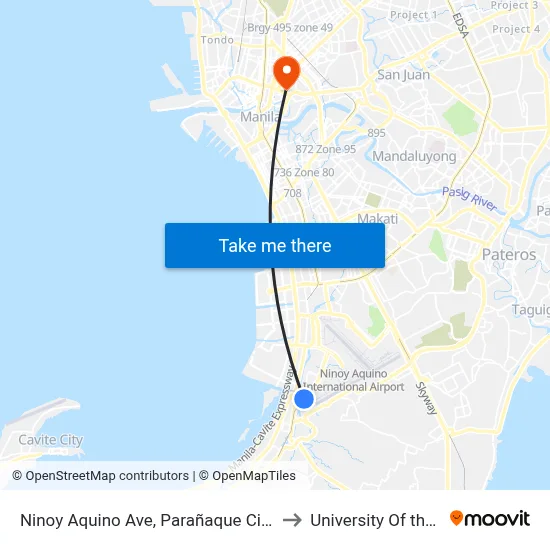 Ninoy Aquino Ave, Parañaque City, Manila to University Of the East map