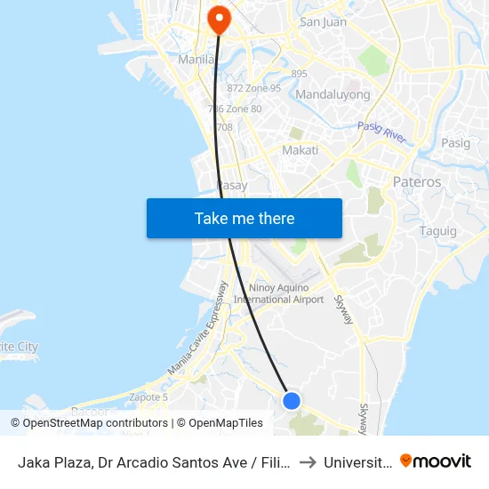 Jaka Plaza, Dr Arcadio Santos Ave / Filipinas Ave Intersection, Parañaque City, Manila to University Of the East map