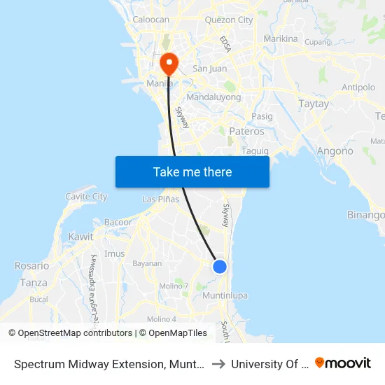 Spectrum Midway Extension, Muntinlupa City, Manila to University Of the East map