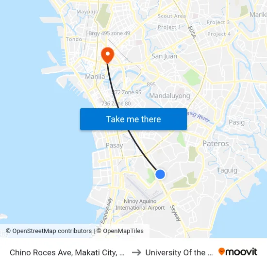 Chino Roces Ave, Makati City, Manila to University Of the East map