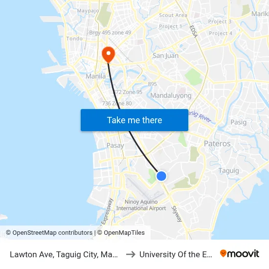 Lawton Ave, Taguig City, Manila to University Of the East map