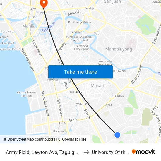 Army Field, Lawton Ave, Taguig City, Manila to University Of the East map