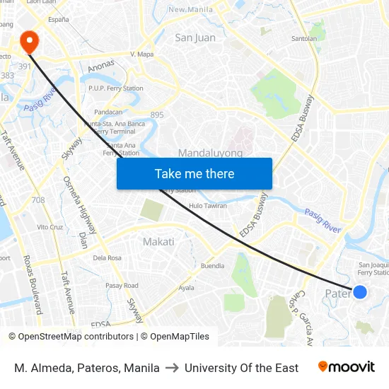 M. Almeda, Pateros, Manila to University Of the East map