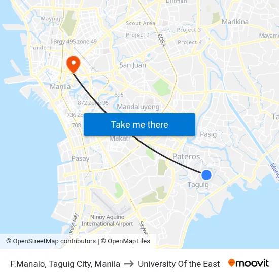 F.Manalo, Taguig City, Manila to University Of the East map