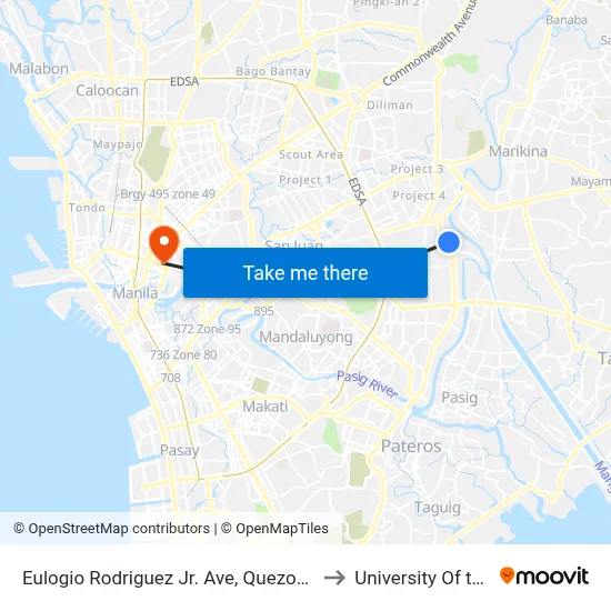 Eulogio Rodriguez Jr. Ave, Quezon City, Manila to University Of the East map