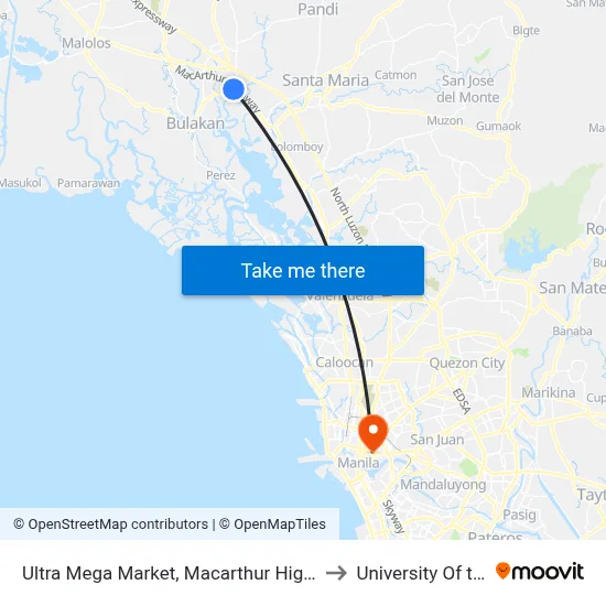 Ultra Mega Market, Macarthur Highway Balagtas to University Of the East map