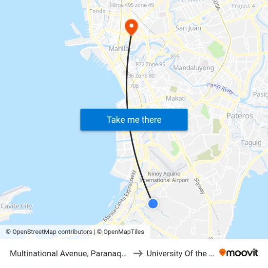 Multinational Avenue, Paranaque City to University Of the East map
