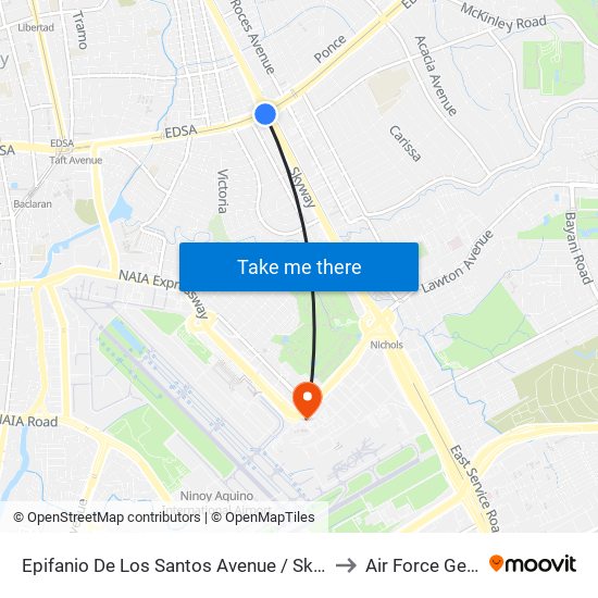 Epifanio De Los Santos Avenue / Skyway , Lungsod Ng Makati, Manila to Air Force General Hospital map