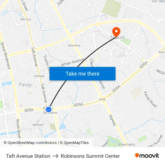 Taft Avenue Station to Robinsons Summit Center map
