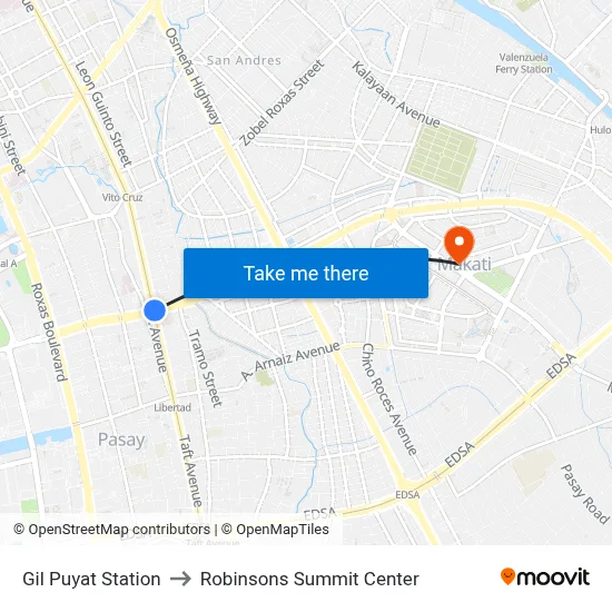 Gil Puyat Station to Robinsons Summit Center map
