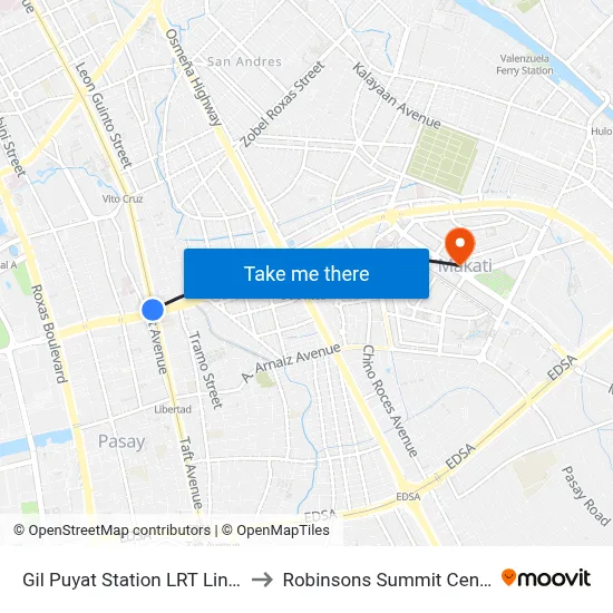Gil Puyat Station LRT Line 1 to Robinsons Summit Center map