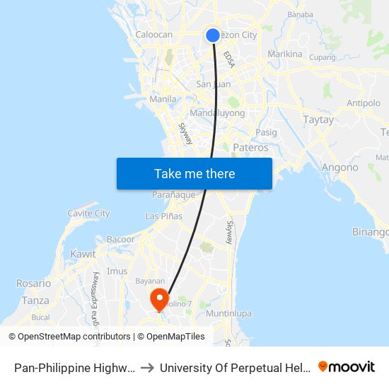 Pan-Philippine Highway, 978 to University Of Perpetual Help Molino map
