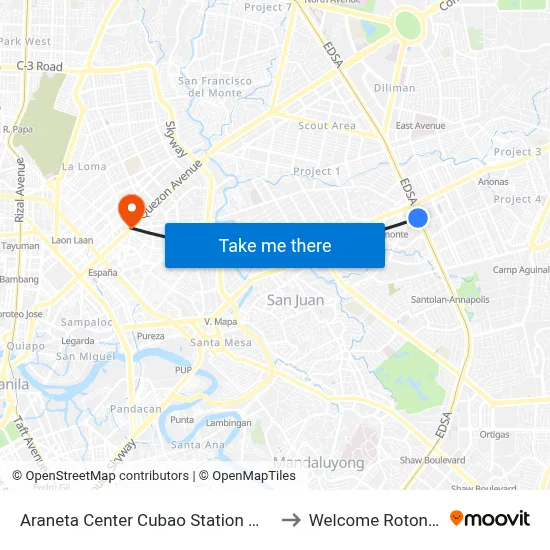 Araneta Center Cubao Station MRT to Welcome Rotonda map
