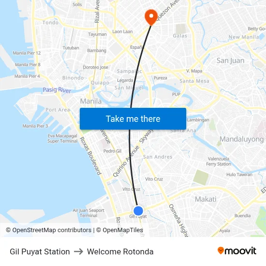 Gil Puyat Station to Welcome Rotonda map