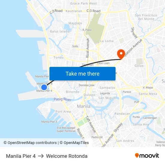 Manila Pier 4 to Welcome Rotonda map