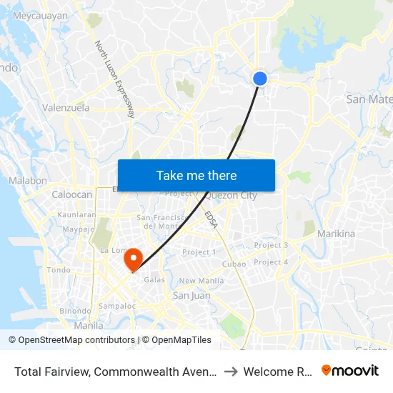 Total Fairview, Commonwealth Avenue, Quezon City to Welcome Rotonda map