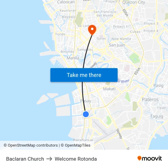 Baclaran Church to Welcome Rotonda map